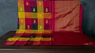 Multicolored checks kanjivaram silk saree SS4869 kanchipuramsilkarees [upl. by Landing]