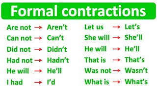 60 FORMAL CONTRACTIONS  Learn with examples [upl. by Newfeld]