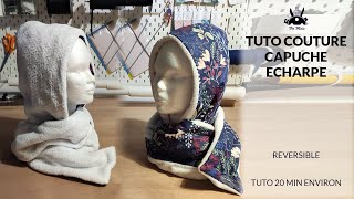 Tuto Couture  LEcharpe Capuche adulte [upl. by Alyakem]