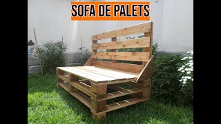 COMO HACER UN SILLON DE PALETS  SOFA DE PALETS  DIY [upl. by Tiebold265]