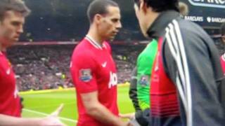 Man United vs Liverpool Patrice Evra And Luis Suarez Handshake [upl. by Venable]