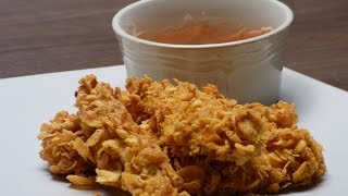 Corn flakes chicken strips recipe by foodCAST [upl. by Nwhas]