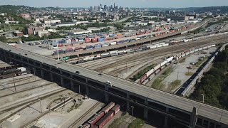 Drone Tour of the CSX Queensgate Yard in Cincinnati Ohio [upl. by Percy]