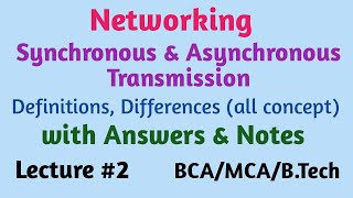 synchronous and asynchronous transmission  Networking [upl. by Pachston]