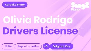 Olivia Rodrigo  drivers license Piano Karaoke [upl. by Eelnayr]