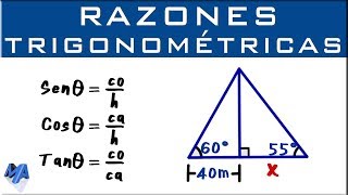 Razones trigonométricas  Aplicación con dos triángulos  Ejemplo 1 [upl. by Sparrow515]