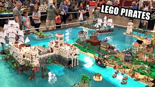 Massive LEGO Pirate Harbor Battle Built By 10 People [upl. by Nytsuj]