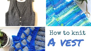 How to knit a VEST Part 1  TeoMakes [upl. by Kilah608]