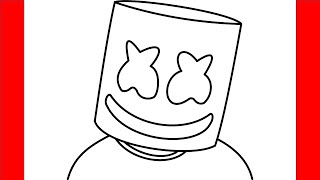 How To Draw Marshmello  Step By Step Drawing [upl. by Idleman477]