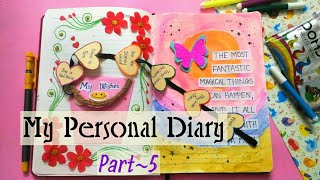 My Personal Diary Part5  Simple way to decorate Diary Pages  Journal Writing  Bullet Journal [upl. by Corin916]