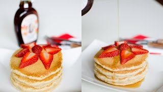 Pancakes vegan  senza latte senza uova con farina integrale RICETTA FACILE [upl. by Ojadnama]