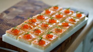 Smoked Salmon Appetizers  Canapé – Bruno Albouze [upl. by Undry201]