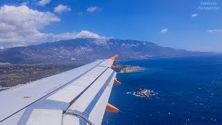 EasyJet A320  Windy Approach and Landing at Kefalonia LGKF  Passenger View [upl. by Mella]