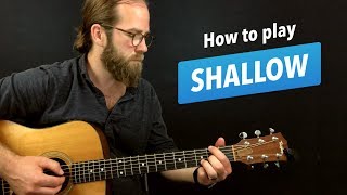 🎸 Shallow • guitar lesson w intro fingerpicking riff chords and more A Star is Born [upl. by Hilbert855]