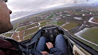 Glider HOVERING K13 Slow Flight Stall Steep Turn amp Landing  Oxford Gliding Club  GoPro Cockpit [upl. by Thapa810]