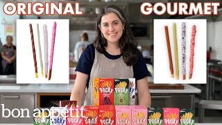 Pastry Chef Attempts to Make Gourmet Pocky  Gourmet Makes  Bon Appétit [upl. by Anawal]