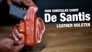 OWB Leather Holster for Concealed Carry  De Santis Review [upl. by Tena]