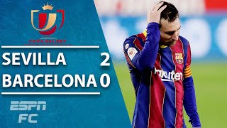 Sevilla beat Lionel Messi and Barcelona in Copa del Rey semifinal first leg  ESPN FC Highlights [upl. by Averat]