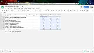 Creating a progress tracker with Google Sheets [upl. by Aydiv]