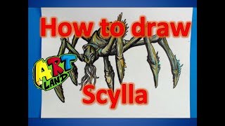 How to draw Scylla from Godzilla King of the Monsters [upl. by Yuzik840]