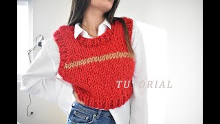 CHALECO DE PUNTO TEJIDO  TUTORIAL [upl. by Giess833]