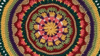 How to Crochet Easy Mandala Stitch Along Rnds 1  10 [upl. by Eillo]