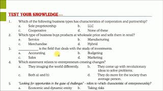 Class IX IT Entrepreneurial Skills  Multiple Choice Questions [upl. by Neemsaj]