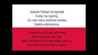 HYMN POLSKI  NATIONAL ANTHEM OF POLAND lyrics [upl. by Annad]