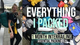 Everything I Packed for Month Of Interrailing Solo Only 40L Rucksack [upl. by Donelu]