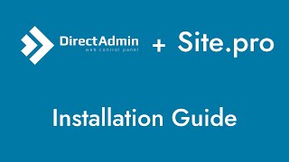 DirectAdmin Website Builder — Sitepro plugin installation guide [upl. by Milissa987]