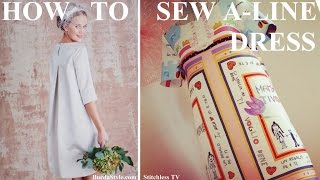 How to sew Aline shift dress Burdastyle pattern [upl. by Anurag]