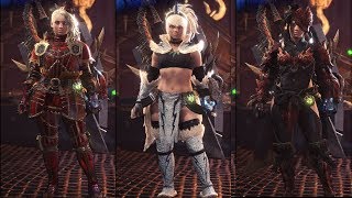 Monster Hunter World  All 102 Female Armor Sets amp Outfits Showcase [upl. by Reizarf]