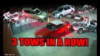 1 Hour 2 Towtrucks 3 Cars Towed [upl. by Mailand672]