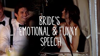 BRIDES EMOTIONAL amp FUNNY SPEECH [upl. by Ahsenom]