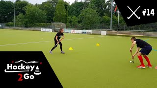 Field hockey 14  Training  passing and receiving the ball in move [upl. by Nilrac272]