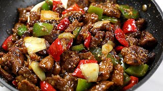 PEPPER STEAK RECIPE BEEF STIR FRY  BETTER THAN CHINESE TAKE OUT [upl. by Leahcimal]