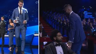 👀 Mo Salah isnt impressed when Sergio Ramos touches his shoulder [upl. by Chernow]