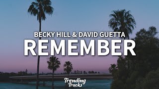 Becky Hill amp David Guetta  Remember Lyrics [upl. by Yesnil]