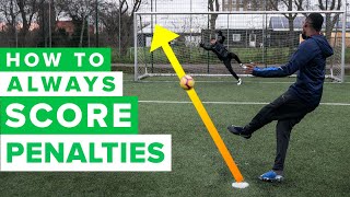 HOW TO ALWAYS SCORE PENALTIES  Penalty kick tutorial [upl. by Rome]