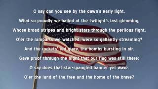 Star Spangled Banner US National Anthem with Lyrics [upl. by Ellehcear]