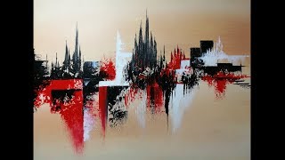 Peinture Abstraite au Couteau  Speed Painting Acrylique [upl. by Acinoda]