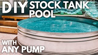 Expert DIY Stock Tank Pool  How To Install ANY Pump [upl. by Marillin]