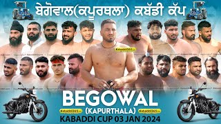 🔴Live Begowal Kapurthala Kabaddi Tournament 03 Jan 2024 [upl. by Norene848]