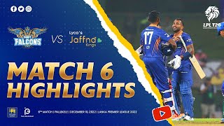 Match 06  Kandy Falcons vs Jaffna Kings  LPL 2022 [upl. by Anahpets]