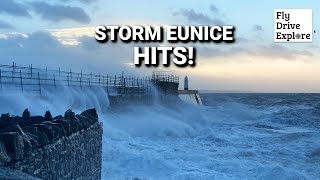 RED WARNING  Storm Eunice Batters Porthcawl South Wales [upl. by Lizzie]