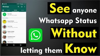 How to view whatsapp status without letting them know  See whatsapp status secretly [upl. by Dloniger185]