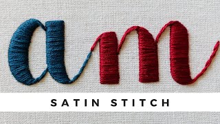 Satin Stitch Lettering Tutorial  Tutorial for beginners  Embroidery  Video   Afeei [upl. by Milt109]