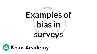 Examples of bias in surveys  Study design  AP Statistics  Khan Academy [upl. by Marigold]