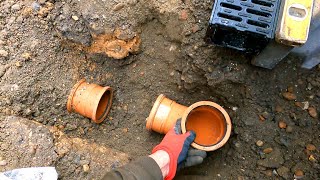 How To Connect an ACO CHANNEL To a 90 Degree 4inch Drainage  surface amp rain Water Pipe [upl. by Ennaillek]