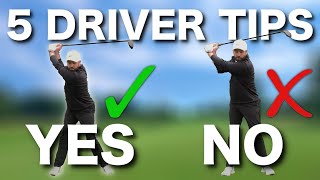 TOP 5 DRIVER GOLF TIPS  IMPORTANT DOS amp DONTS [upl. by Lizette]